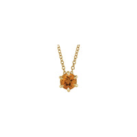 Natural Citrine Solitaire Claw Necklace (14K) front - Popular Jewelry - New York