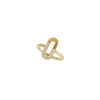 Natural Diamond Paperclip Ring (14K) diagonal - Popular Jewelry - New York