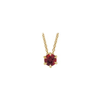 Natural Mozambique Garnet Solitaire Claw Necklace (14K) front - Popular Jewelry - New York