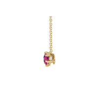 Natural Pink Tourmaline Solitaire Claw Necklace (14K) side - Popular Jewelry - New York