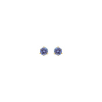 Natural Round Tanzanite Stud Earrings (14K) front - Popular Jewelry - New York