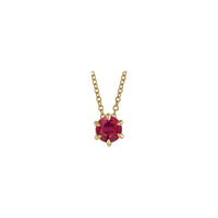 Natural Ruby Solitaire Claw Necklace (14K) front - Popular Jewelry - New York