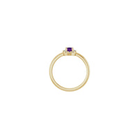 Oval Natural Amethyst with Diamond French-Set Halo Ring (14K) setting - Popular Jewelry - New York