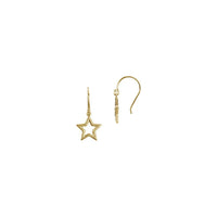 Petite Star Outline Dangle Earrings (14K) Popular Jewelry - New York