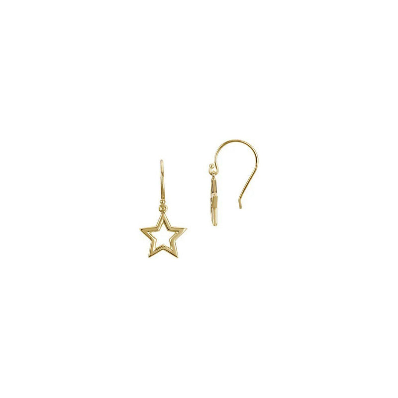 Petite Star Outline Dangle Earrings (14K) Popular Jewelry - New York