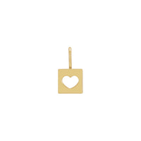 Pierced Heart Square Pendant (14K) front - Popular Jewelry - New York