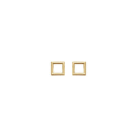 Square Outline Stud Earrings (14K) front - Popular Jewelry - New York