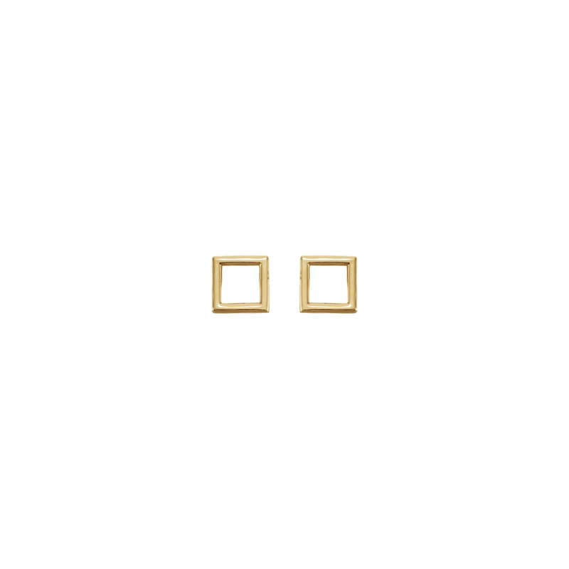 Square Outline Stud Earrings (14K) front - Popular Jewelry - New York