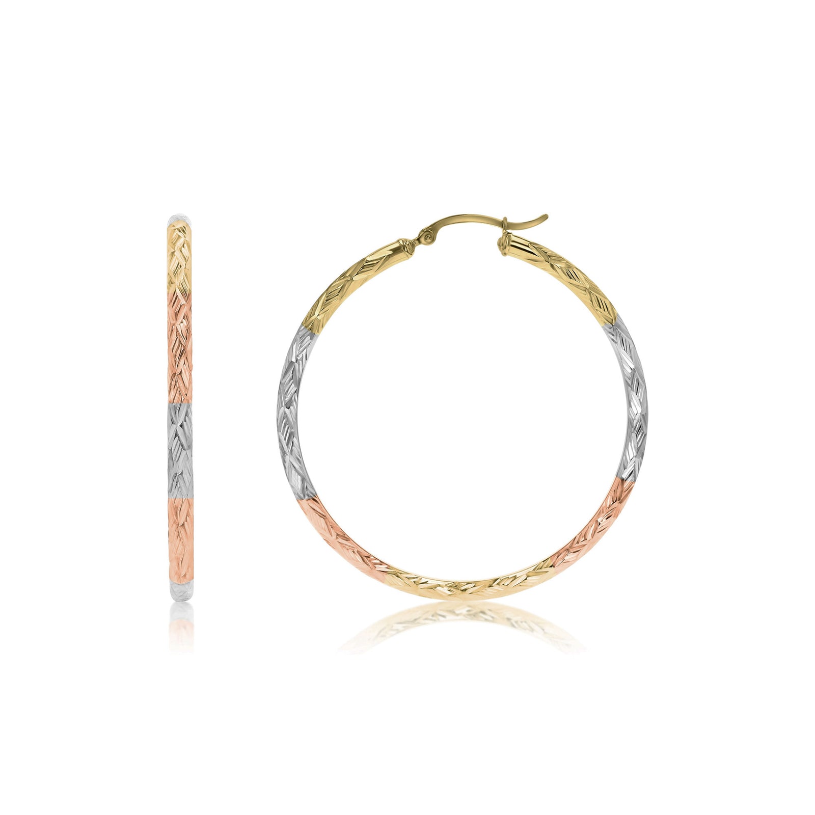 14 k Gold outlets Tri-Color Hoop Earrings