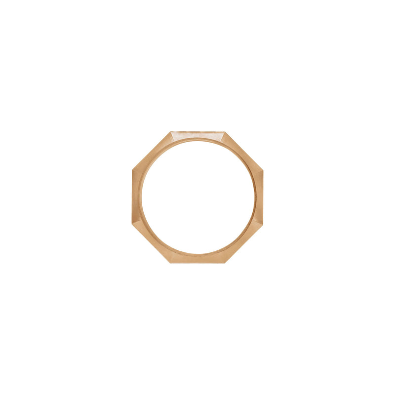 3 mm Octagon Ring (Rose 14K) side - Popular Jewelry - New York