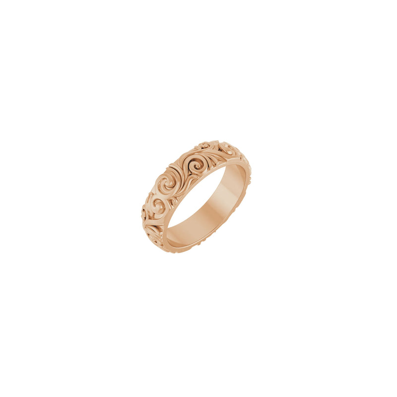 3D Swirls Pattern Ring (Rose 14K) main 2 - Popular Jewelry - New York