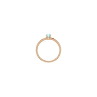 4 mm Round Natural Blue Zircon Solitaire Ring (14K Rose) setting  - Popular Jewelry - New York