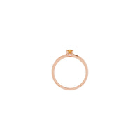 4 mm Round Natural Citrine Solitaire Ring (Rose 14K) setting - Popular Jewelry - New York