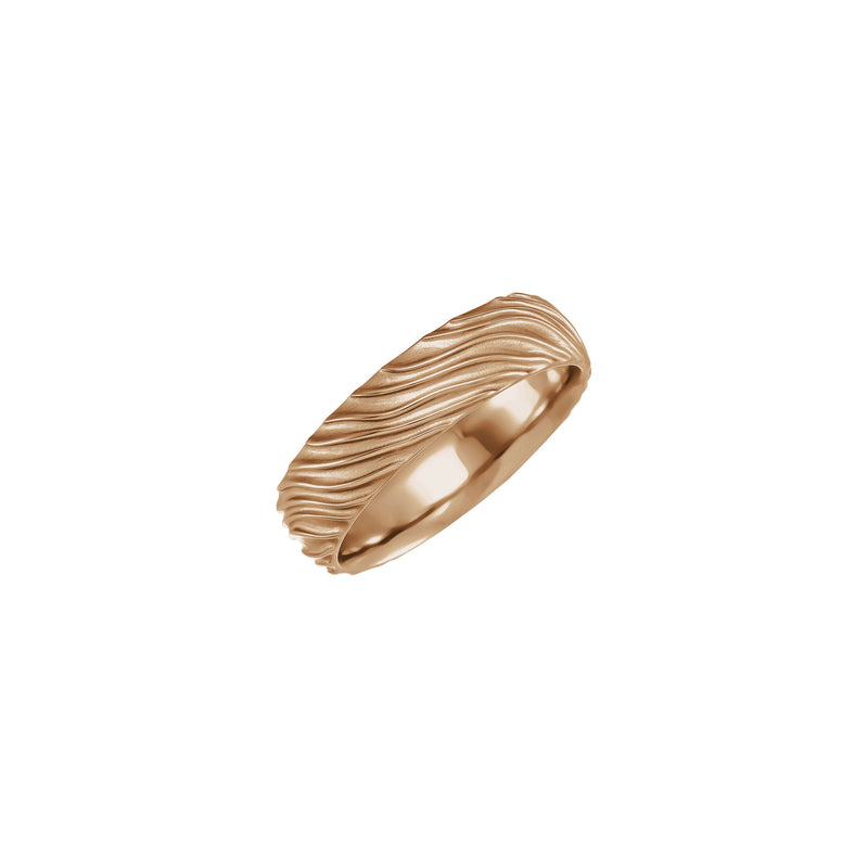 6 mm Wavy Patterned Band (Rose 14K) main - Popular Jewelry - New York