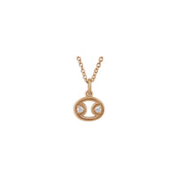 Cancer Zodiac Sign Diamond Necklace (Rose 14K) front - Popular Jewelry - New York