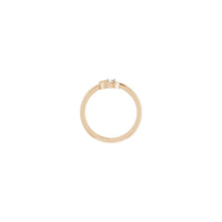 Crescent Moon with Natural Round Diamond Ring (Rose 14K) setting - Popular Jewelry - New York