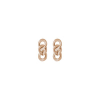 Curb Chain Link Earrings (Rose 14K) front - Popular Jewelry - New York