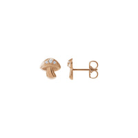 Diamond-Dot Mushroom Stud Earrings (Rose 14K) main - Popular Jewelry - New York