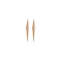 Elongated Rhombus Drop Earrings (Rose 14K) front - Popular Jewelry - New York