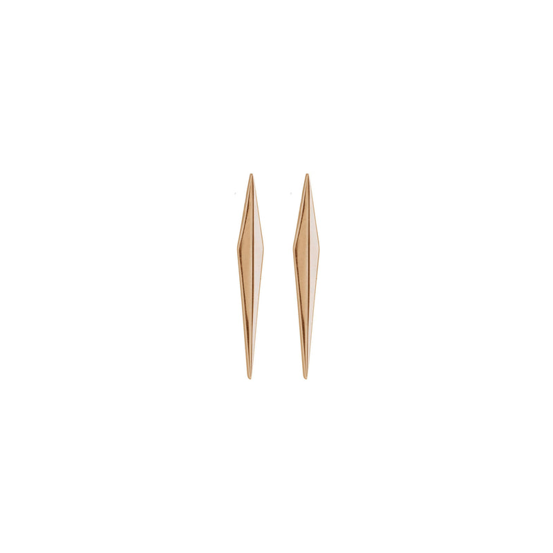 Elongated Rhombus Drop Earrings (Rose 14K) front - Popular Jewelry - New York