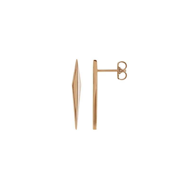 Elongated Rhombus Drop Earrings (Rose 14K) main - Popular Jewelry - New York