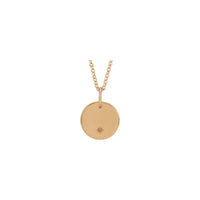 Engravable Round Starburst Medal Necklace (Rose 14K) front - Popular Jewelry - New York