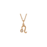 Leo Zodiac Sign Diamond Necklace (Rose 14K) Popular Jewelry - New York