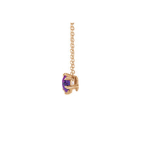 Natural Amethyst Solitaire Claw Necklace (Rose 14K) side - Popular Jewelry - New York