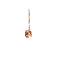 Natural Citrine Solitaire Claw Necklace (Rose 14K) side - Popular Jewelry - New York