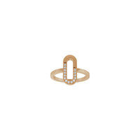 Natural Diamond Paperclip Ring (Rose 14K) front - Popular Jewelry - New York