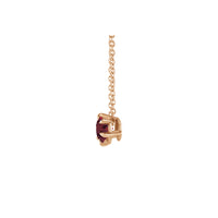 Natural Mozambique Garnet Solitaire Claw Necklace (Rose 14K) side - Popular Jewelry - New York