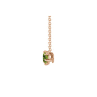 Natural Peridot Solitaire Claw Necklace (Rose 14K) side - Popular Jewelry - New York