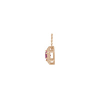 Natural Pink Tourmaline Solitaire Hexagon Necklace (Rose 14K) side - Popular Jewelry - New York