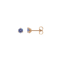 Natural Round Tanzanite Stud Earrings (Rose 14K) main - Popular Jewelry - New York