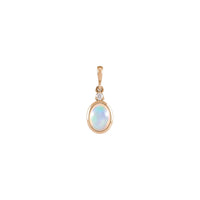 Oval Ethiopian Opal and Diamond Oval Pendant (Rose 14K) front - Popular Jewelry - New York