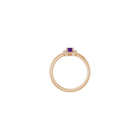 Oval Natural Amethyst with Diamond French-Set Halo Ring (Rose 14K) setting - Popular Jewelry - New York