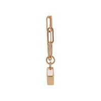 Square Diamond Bezel Solitaire Paperclip Necklace (Rose 14K) side - Popular Jewelry - New York