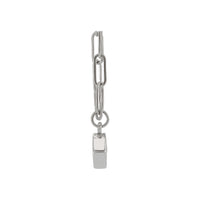 Square Diamond Bezel Solitaire Paperclip Necklace (White 14K) side - Popular Jewelry - New York