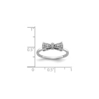 White Diamond Bowtie Ring (14K) scale - Popular Jewelry - New York