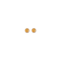 3.5 mm Round Citrine and Diamond Halo Stud Earrings