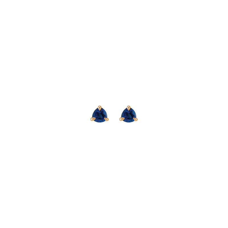 3.5 mm Trillion Cut Blue Sapphire Claw Earrings