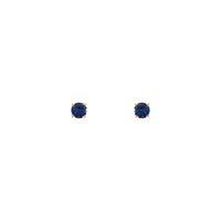 4 mm Round Natural Blue Sapphire Solitaire Stud Earrings (14K)