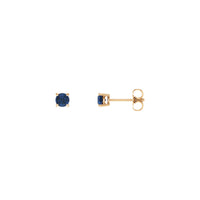 4 mm Round Natural Blue Sapphire Solitaire Stud Earrings (14K)