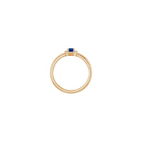 Blue Sapphire and Diamond French-Set Halo Ring