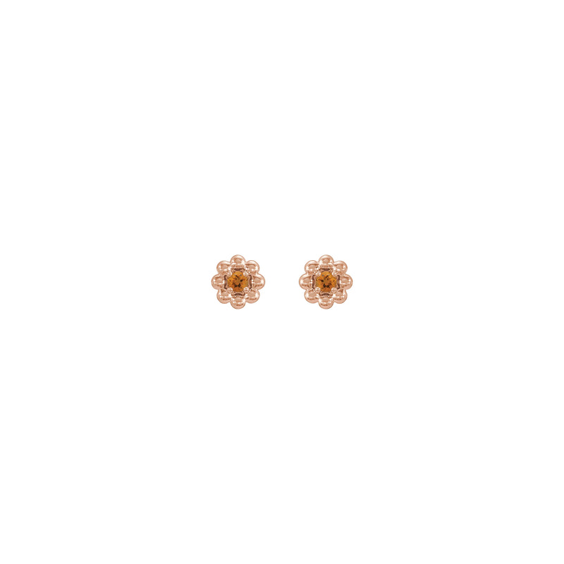 Citrine Petite Flower Stud Earrings