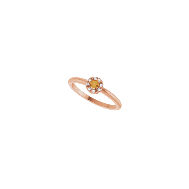 Citrine and Diamond French-Set Halo Ring