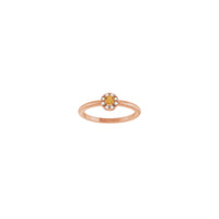 Citrine and Diamond French-Set Halo Ring