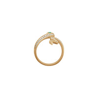 Emerald and White Diamond Snake Ring (14K)