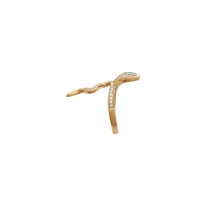 Emerald and White Diamond Snake Ring (14K)