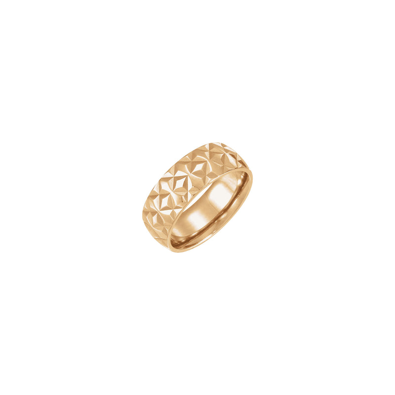 Front view of a 14k rose gold Geometric Pattern Ring